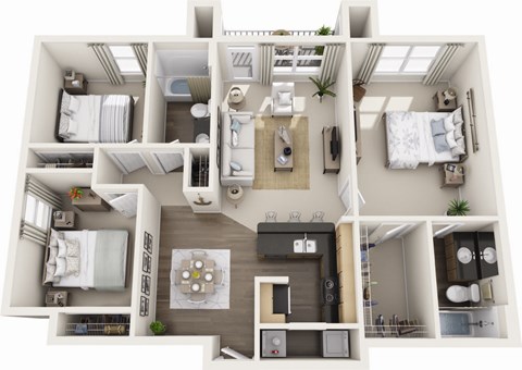 The Tropic Floor Plan at Harbour Breeze Apartments